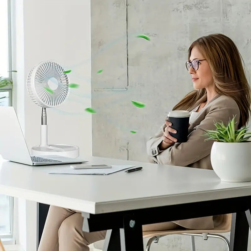 Ventilador Portátil Recarregável com Altura Ajustável