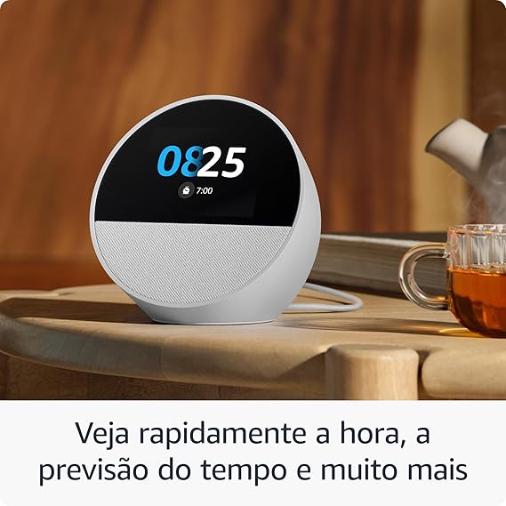 Novo Echo Spot com Alexa (2024) | Despertador inteligente com som vibrante 