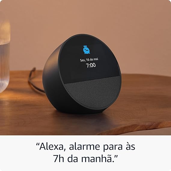 Novo Echo Spot com Alexa (2024) | Despertador inteligente com som vibrante 