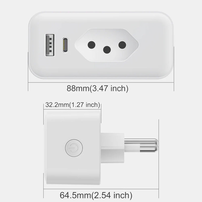 Tomada Inteligente com Entradas USB e Tipo-C