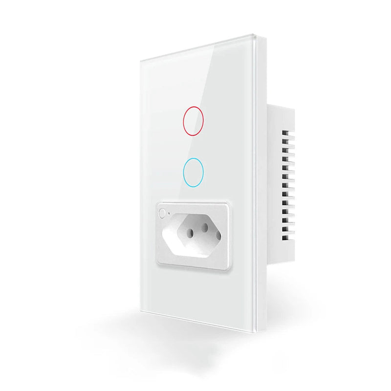 Interruptor WiFi Inteligente 4x2 com Tomada – Alexa e Google