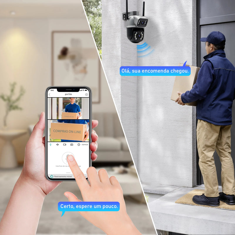 Câmera de Segurança WiFi 4K Ultra HD à Prova d'Água