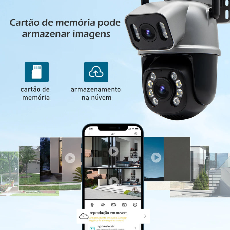 Câmera de Segurança WiFi 4K Ultra HD à Prova d'Água