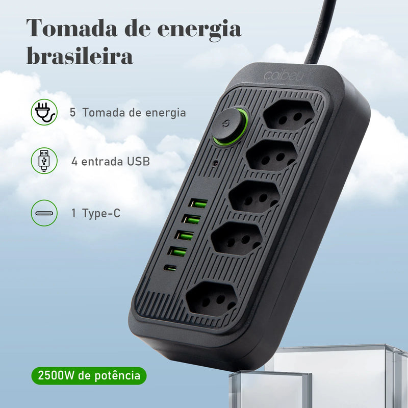 Extensão de tomada de energia USB de 2M