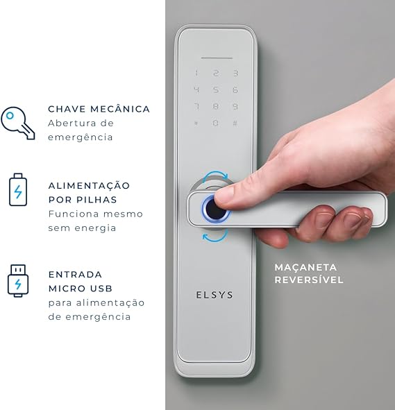 Fechadura Digital de Embutir Wi-Fi com Biometria